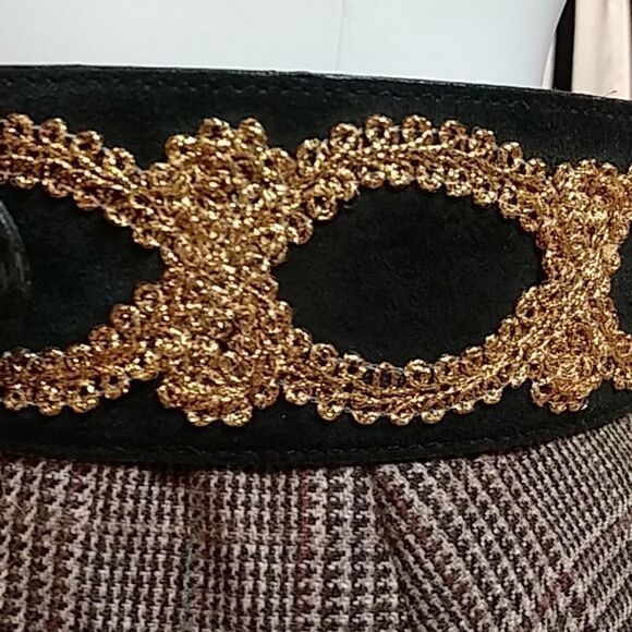 Vintage  genuine suede leather belt main image 8